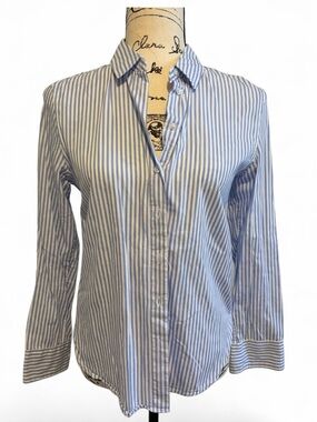 H&M Blue and White Striped Shirt